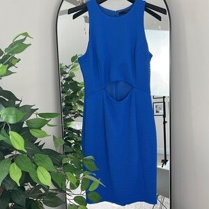 GUESS Blue Sleeveless Midriff Cut Out BodyCon Dress size M NWT